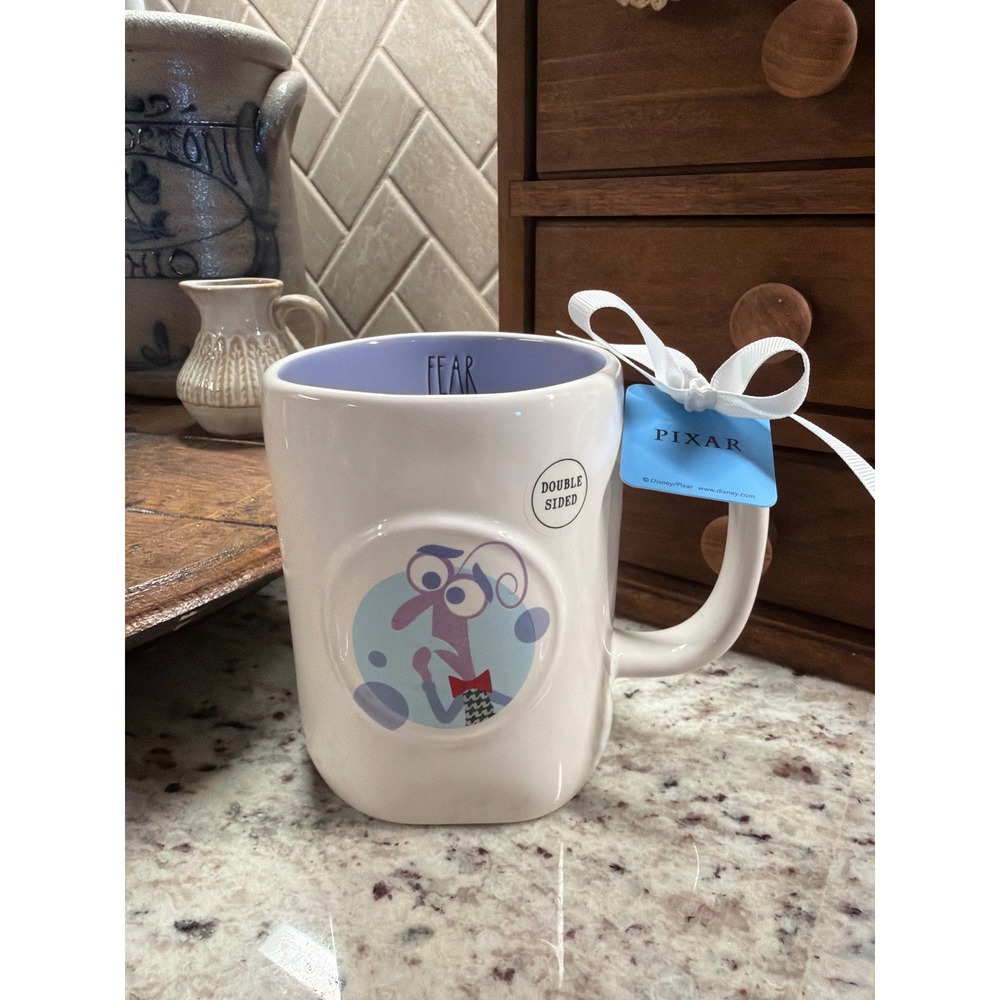 Rae Dunn Disney Pixar Inside Out Fear Double Sided Mug Risk Is Over Rated NWT
